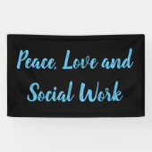 Vrede, liefde en sociaal werk spandoek (Horizontaal)