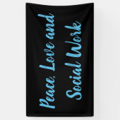 Vrede, liefde en sociaal werk spandoek (Verticaal)