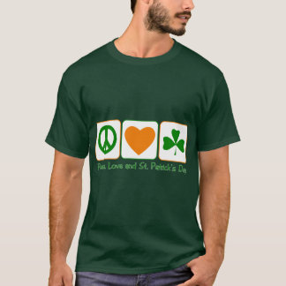 Vrede, liefde en St. Patrick's Day T-shirt