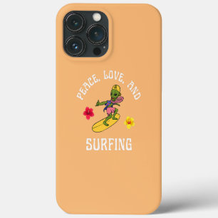 Vrede Liefde en Surfen Hibiscus Bloem Alien Case-Mate iPhone Case