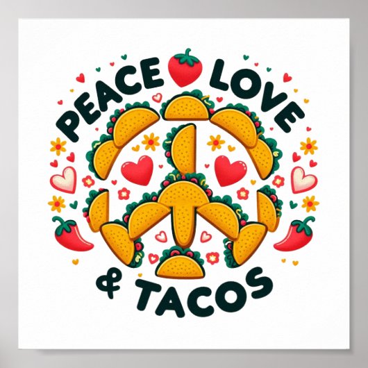 Vrede, Liefde, en Tacos Digitale Download - Perfec Poster (Voorkant)