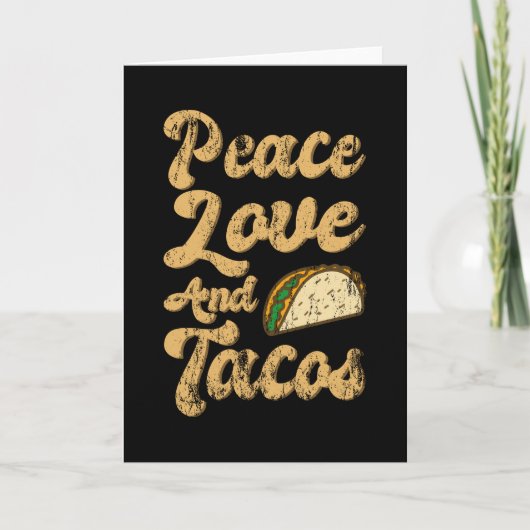 VREDE LIEFDE EN TACOS Leuk Taco Liefhebber Taco Di Kaart (Voorkant)