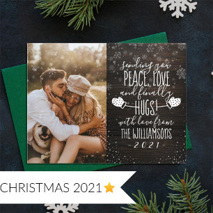 Vrede, liefde en tenslotte Hugs!   Kerstmis 2021 F Kaart