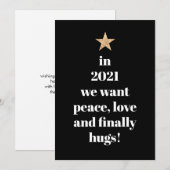 Vrede, liefde en tenslotte Humor 2021 Feestdagenkaart (Voorkant / Achterkant)