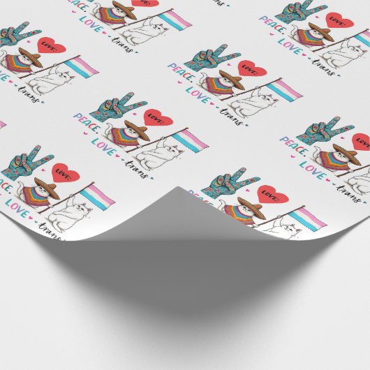Vrede Liefde en Trans LGBTQ Transgender  Cadeaupapier (Hoek)