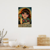 Vrede, liefde en ventilatorkracht poster (Keuken)