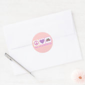 Vrede, Liefde en Verjaardagstaart Ronde Sticker (Envelop)