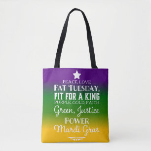 Vrede, Liefde en Vette Dinsdag Tote Bag