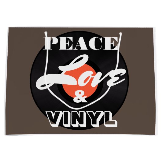 Vrede, liefde en vinyl groot cadeauzakje (Voorkant)