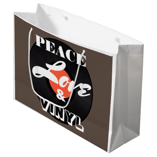 Vrede, liefde en vinyl groot cadeauzakje (Voorkant Gekanteld)