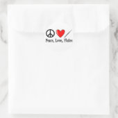 Vrede, liefde en vloten ronde sticker (Tas)