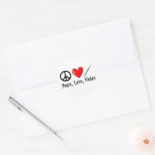 Vrede, liefde en vloten ronde sticker (Envelop)
