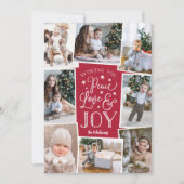 Vrede, liefde en vreugde | Collage voor meerdere f Feestdagenkaart (Voorkant)