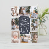 Vrede, liefde en vreugde | Collage voor meerdere f Feestdagenkaart (Staand voorkant)