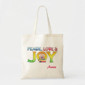 Vrede, Liefde en Vreugde Gepersonaliseerd Boek Tote Bag (Voorkant)