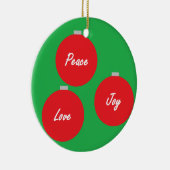 "Vrede, liefde en vreugde" Keramisch Ornament (Rechts)
