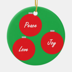 "Vrede, liefde en vreugde" Keramisch Ornament