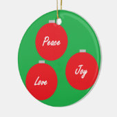 "Vrede, liefde en vreugde" Keramisch Ornament (Links)