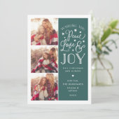 Vrede, liefde en vreugde | Kerstfotokaart Feestdagenkaart (Staand voorkant)