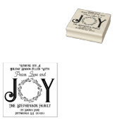 Vrede Liefde en Vreugde Kerstmis Terugkeeradres Rubberstempel (Gestempeld)