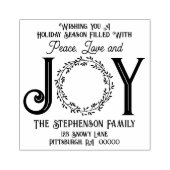 Vrede Liefde en Vreugde Kerstmis Terugkeeradres Rubberstempel (Afrduk)