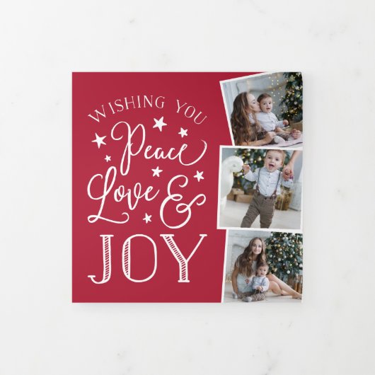 Vrede, liefde en vreugde | Multifoto Drieluik Wenskaart (Cover)