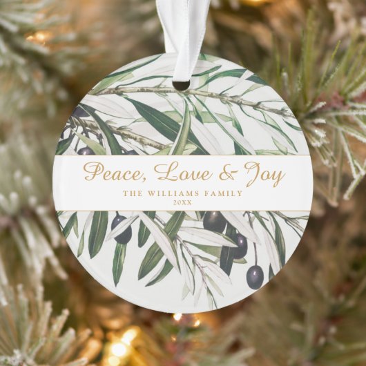 Vrede Liefde en vreugde Olijftak Ornament (Boom)