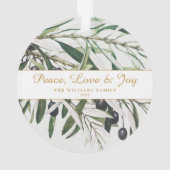 Vrede Liefde en vreugde Olijftak Ornament (achterkant)