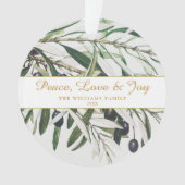 Vrede Liefde en vreugde Olijftak Ornament (voorkant)