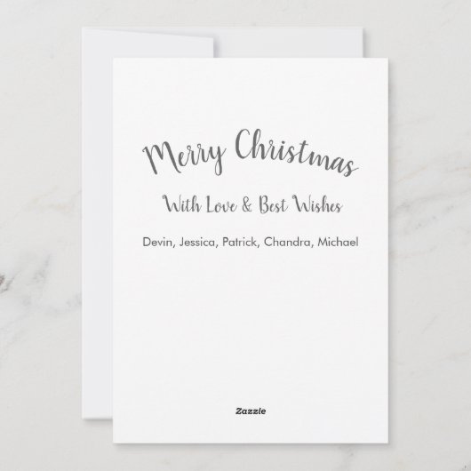 Vrede, liefde en vreugde Poinsettia Feestdagenkaart (Achterkant)