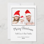 Vrede, liefde en vreugde Poinsettia Feestdagenkaart (Achterkant)