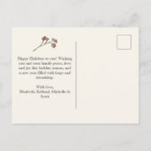 Vrede Liefde en vreugde Rode bessen Groen Feestdagenkaart (Achterkant)