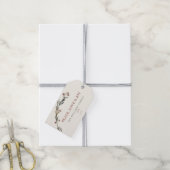 Vrede Liefde en Vreugde Rode Bessen Groene Kerst Cadeaulabel (Met Touw)
