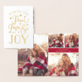 Vrede, liefde en vreugde | Vakantie Foto Collage G Folie Kaarten (Display)