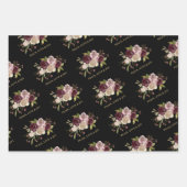 Vrede Liefde en vreugde Winter Boeket Black Holida Inpakpapier Vel (Voorkant)