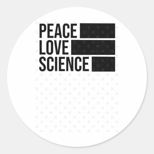 Vrede, liefde en wetenschap! Sticker (Voorkant)