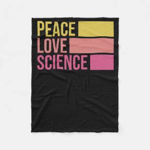 Vrede, liefde en wetenschap! STICKER 3 Fleece Deken