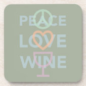 Vrede, liefde en wijn bier onderzetter (Voorkant)