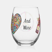 Vrede, Liefde en Wijn - Rocks of Glass Wijnglas Zonder Voet (Achterkant)