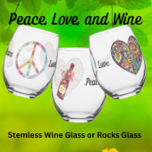 Vrede, Liefde en Wijn - Rocks of Glass Wijnglas Zonder Voet