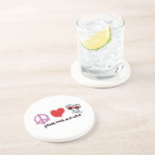 Vrede, liefde en wijn zandsteen onderzetter (Zijkant)