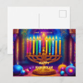 Vrede, Liefde en Wonderen - Chanoeka Briefkaart (Voorkant / Achterkant)