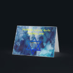 VREDE LIEFDE EN WONDEREN Vakantie HANUKKAH Kaart<br><div class="desc">Peace Love and Miracles Holiday Greeting Kaart with Stars of David, Menorah and Blue Waterverf pattern - Deze unieke Chanoeka-Kaart heeft een onmiskenbare stijlvolle stijl en is ideaal om tijdens het ! van de feestdagen je vrienden en familie te laten lachen! Dit is een prachtig Chanoeka-wenskaart met een prachtig joods...</div>
