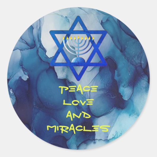 VREDE LIEFDE EN WONDEREN Vakantie HANUKKAH Sticker (Voorkant)