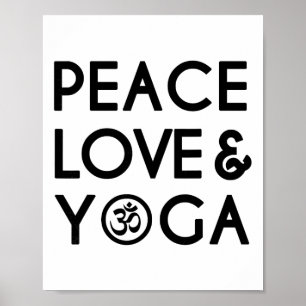 Vrede Liefde En Yoga Om Symbool Yogi Yoga Citaat - Poster