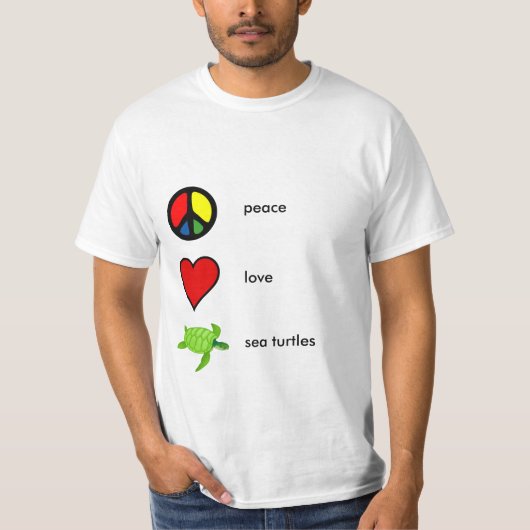 Vrede, liefde en Zee T-shirt (Voorkant)