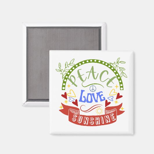 Vrede, liefde en zonneschijn magneet (Voorkant / Achterkant)