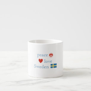 Vrede Liefde en Zweden met Zweedse vlag Espresso Kop