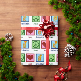 Vrede Liefde Euphonium Kerstmis Cadeaupapier