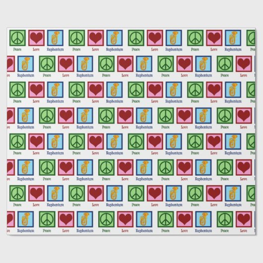 Vrede Liefde Euphonium Kerstmis Cadeaupapier (Vlak)